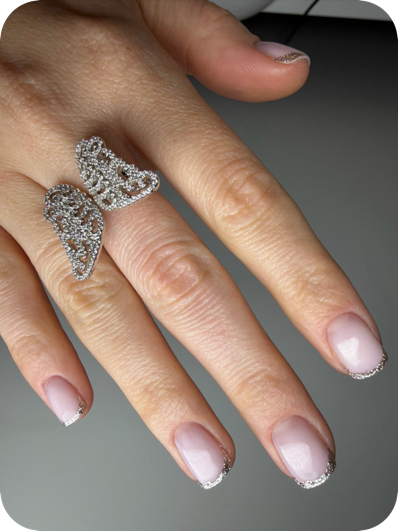 BIAB nails after several weeks of wear