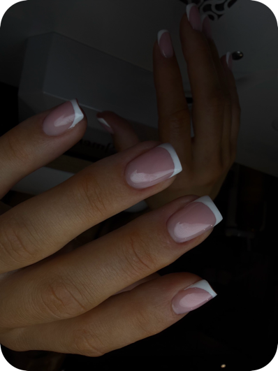 BIAB nails close up