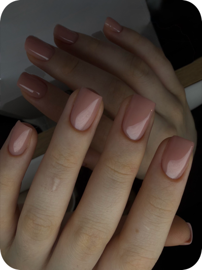 BIAB manicure detail, natural finish
