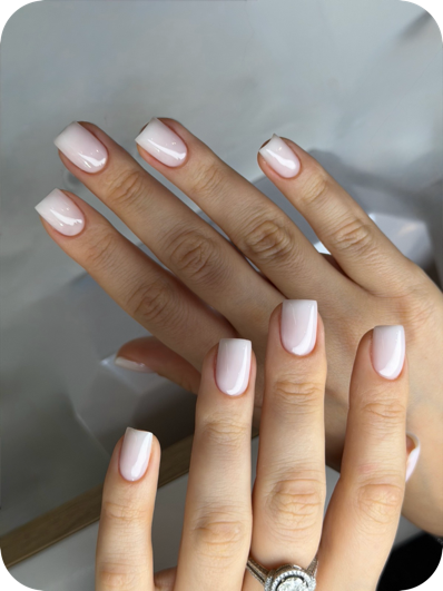 Russian manicure with builder gel finish