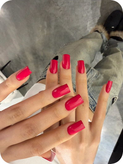 Dry e-file cuticle work close up
