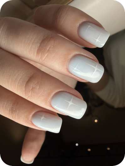 Russian manicure finished result